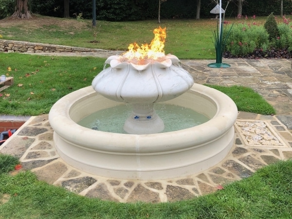garden fire and water feature
